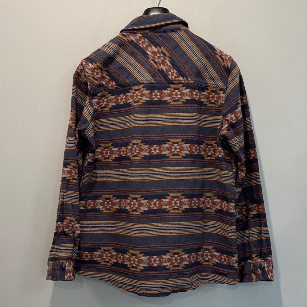 Passenger Brown Blue Aztec Shirt Jacket Snap Front Shacket Size Large - Picture 5 of 15